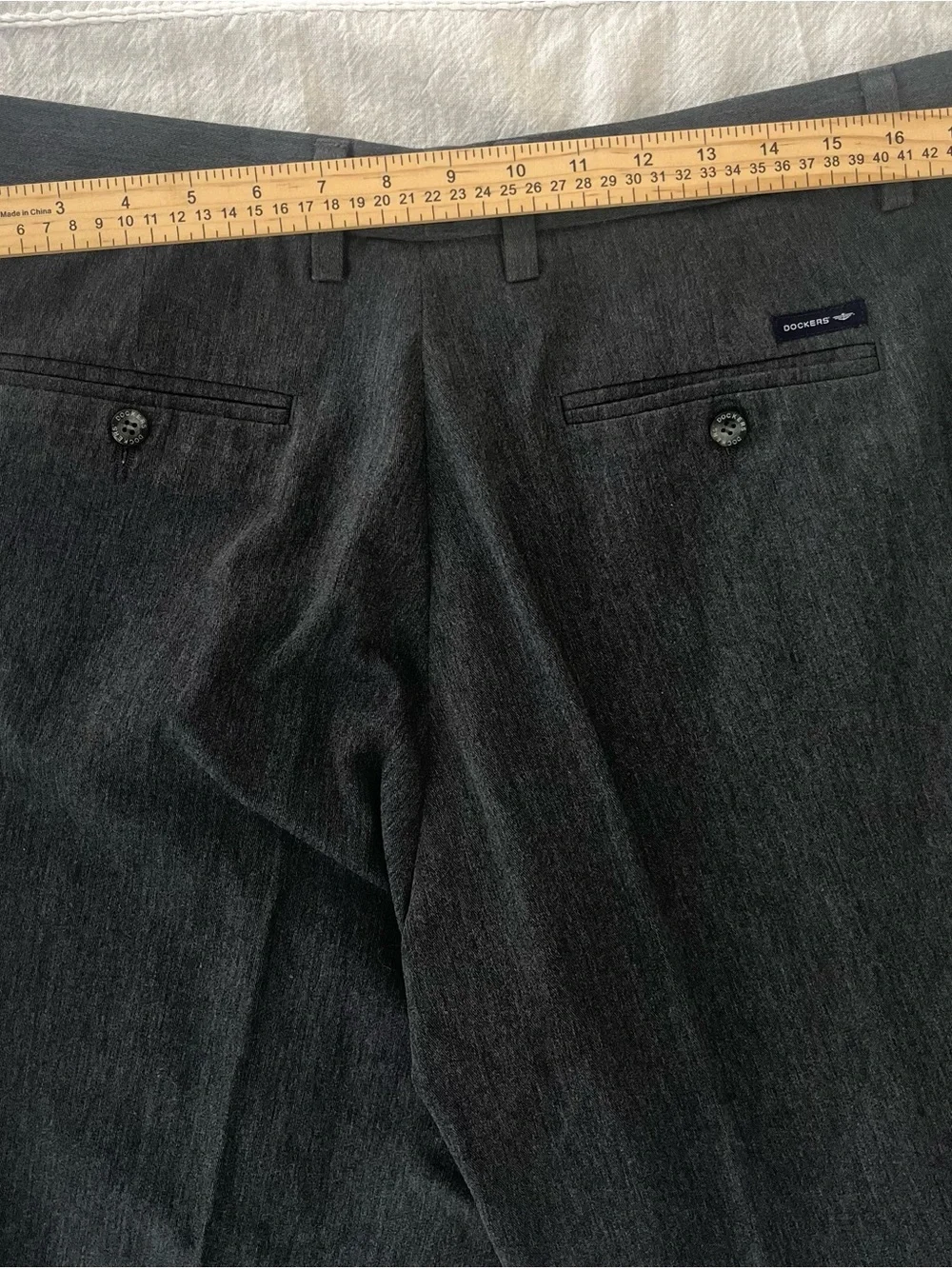 Dockers Mens Pleated Front Classic Fit Pants 38x29 Grey Grandpacore Preppy